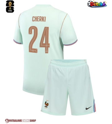 Francie Rayan Cherki #24 Venkovní dres komplet pro Děti MS 2026 Krátkým Rukávem (+ Krátké kalhoty)